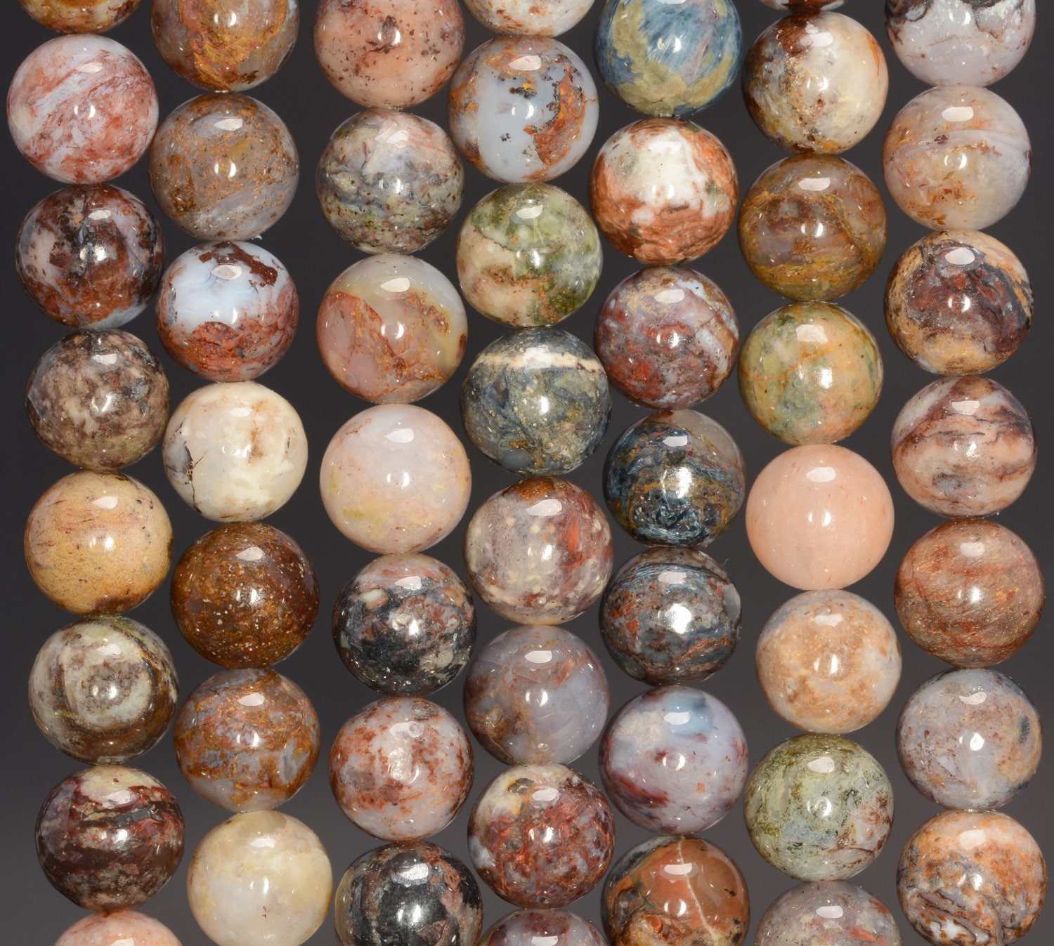 8mm Genuine Pietersite Gemstone Grade A Round Loose Beads 7.5 Inch Half Strand (80009890 H-a186)