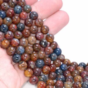 8mm Genuine Pietersite Gemstone Rare Blue Red Yellow Round Loose Beads 7.5 Inch Half Strand Lot 1,2,6 And 12 (80004999-454) 8mm Genuine Pietersite Gemstone Rare Blue Red Yellow Round Loose Beads 7.5 Inch Half Strand Lot 1,2,6 And 12 (80004999-454)