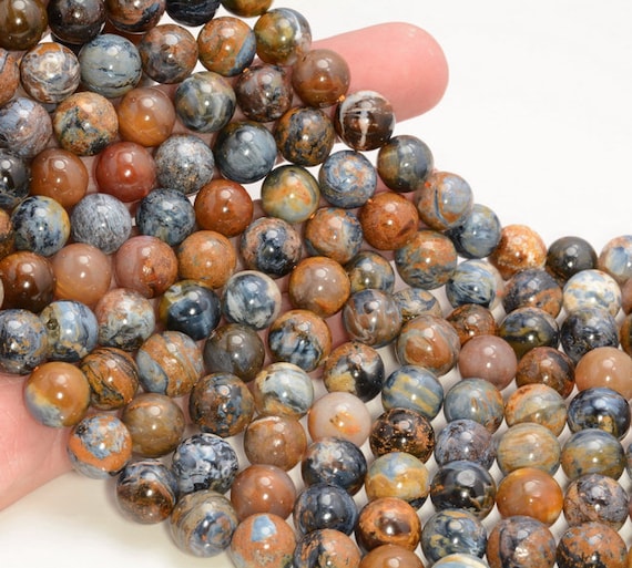 Blue Brown African Pietersite Gemstone Grade Aa Round 7mm 9mm 10mm 12mm 13mm Loose Beads 7 Inch Half Strand (a269)