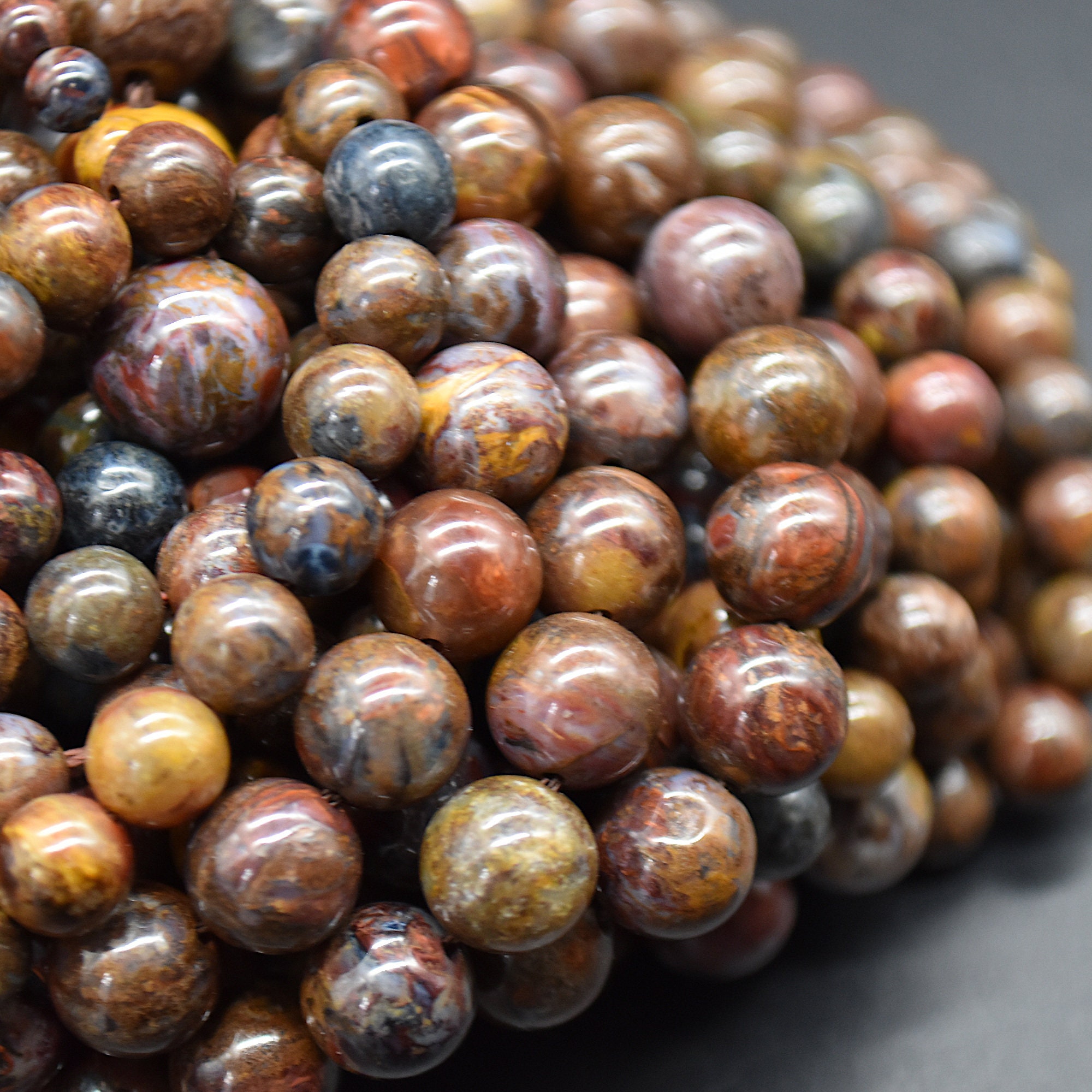Pietersite Gemstone Round Beads - 4mm, 6mm, 8mm, 10mm Sizes - 14" Strand - Natural Gemstone Beads For Jewellery Making | Crystal Beads Pietersite Gemstone Round Beads - 4mm, 6mm, 8mm, 10mm Sizes - 14" Strand - Natural Gemstone Beads For Jewellery Making | Crystal Beads