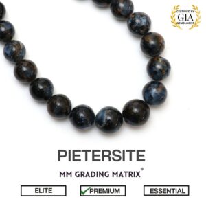 Natural Pietersite Gemstone Beads, 8 Mm To 12 Mm Pietersite Smooth Round Ball Beads, Pietersite Plain Beads For Jewelry Making, Strand 18"