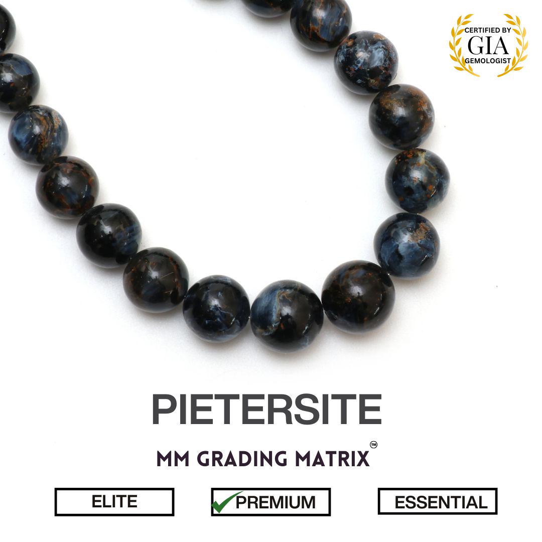 Natural Pietersite Gemstone Beads, 8 Mm To 12 Mm Pietersite Smooth Round Ball Beads, Pietersite Plain Beads For Jewelry Making, Strand 18"