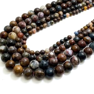 Natural Pietersite Polished Smooth Round Sphere Ball Gemstone Beads - Rn85 Natural Pietersite Polished Smooth Round Sphere Ball Gemstone Beads - Rn85