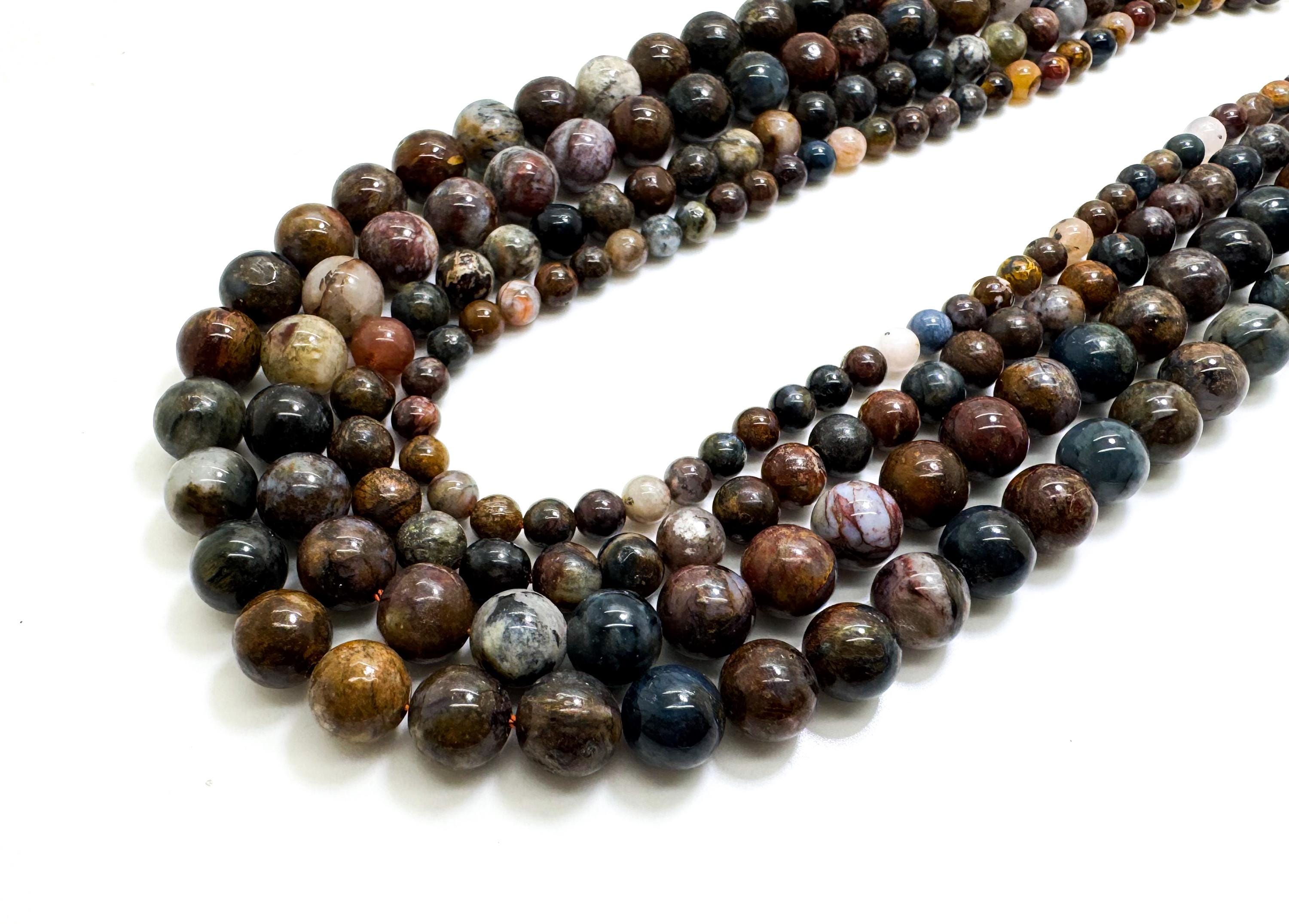 Natural Pietersite Polished Smooth Round Sphere Ball Gemstone Beads - Rn85 Natural Pietersite Polished Smooth Round Sphere Ball Gemstone Beads - Rn85