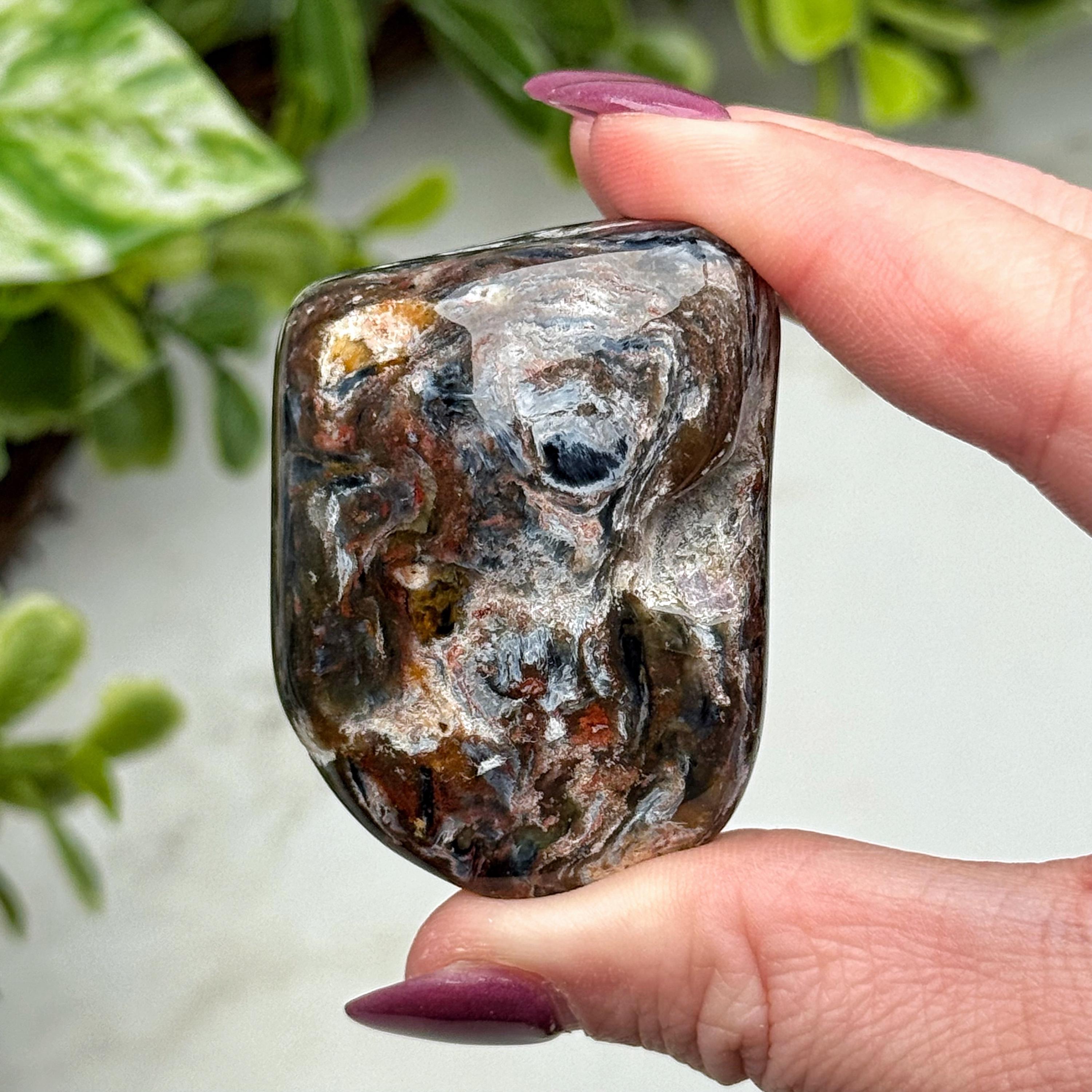 Pietersite Freeform , 60g , - #1 (polished Blue Crystal Chunk, Third-eye Chakra, Healing Stone, Intuition)