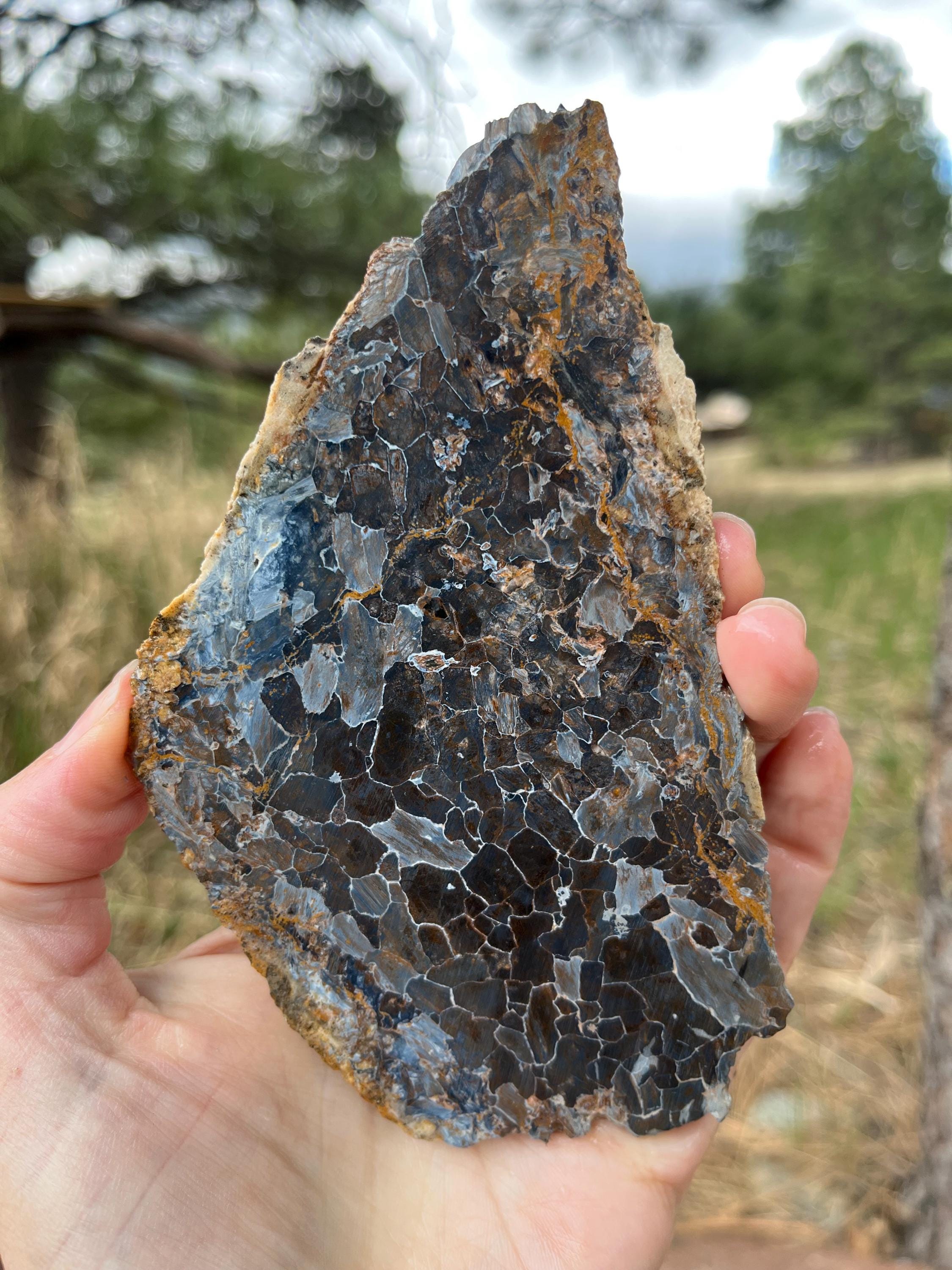 Pietersite Lapidary Slab Natural Stone Not Polished For Cabbing Pietersite Lapidary Slab Natural Stone Not Polished For Cabbing