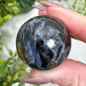 Pietersite Sphere | 28mm | - #2 (polished Blue Crystal Ball, Third-eye Chakra, Healing Stone, Intuition)