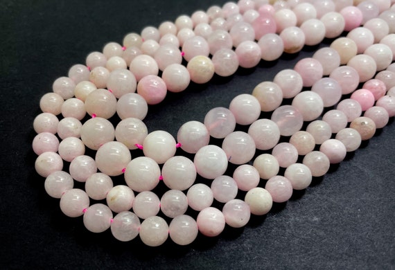 Pink Mangano Calcite Beads, Natural Smooth Round Polished Gemstone Beads - Rn194