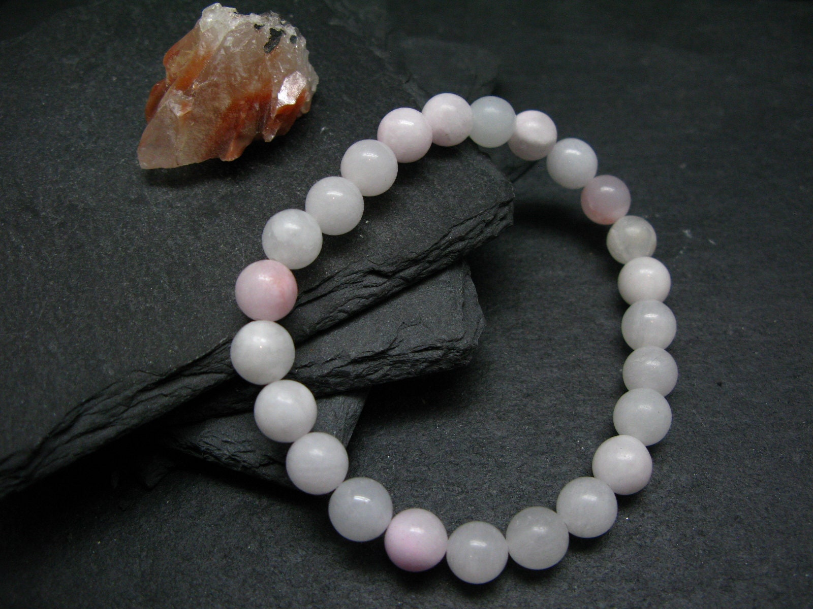 Pink Calcite Genuine Bracelet ~ 7 Inches ~ 8mm Round Beads