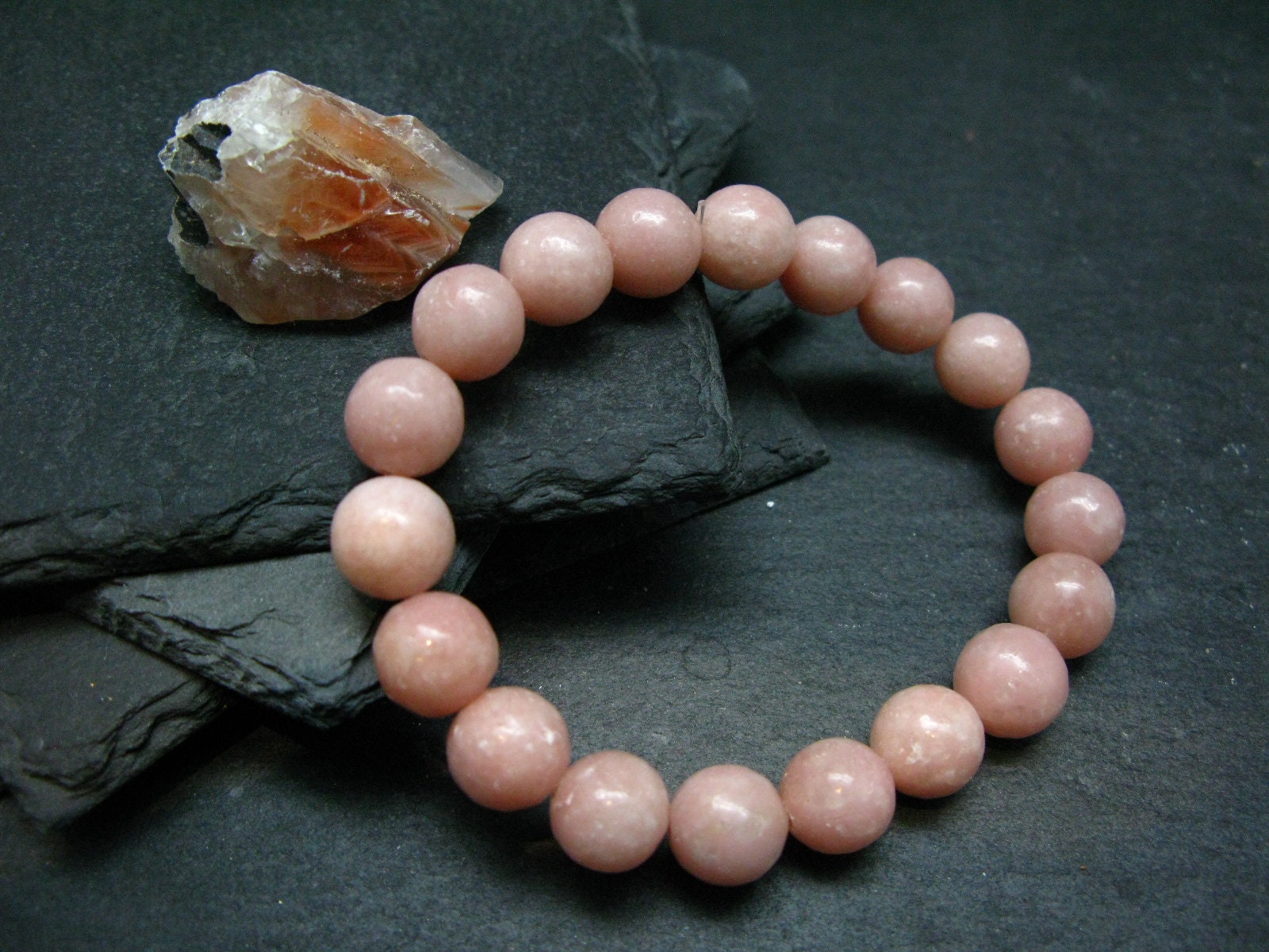 Intense Pink Calcite Genuine Bracelet ~ 7 Inches ~ 10mm Round Beads Intense Pink Calcite Genuine Bracelet ~ 7 Inches ~ 10mm Round Beads