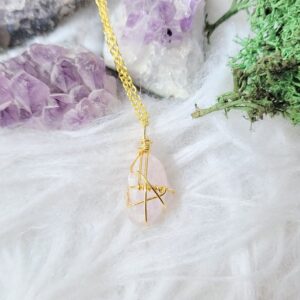 Pink Calcite Gold Plated Necklace