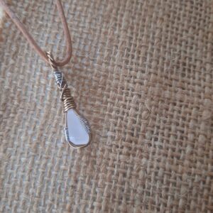 Handcrafted Pink Calcite Crystal Necklace, Hand Faceted Pink Calcite Pendant, Antique Brass Steel Wire Pendant