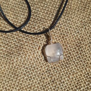 Handcrafted Pink Calcite Necklace, Gold Filled Wire Wrapped Pendant, Oth Style Necklace Handcrafted Pink Calcite Necklace, Gold Filled Wire Wrapped Pendant, Oth Style Necklace