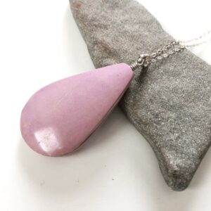 Mangano Pendant, Pink Purple Calcite, Teardrop Shape, Natural Pink Mangano Pendant, Sterling Silver Pendant, Pink Calcite, Dark Pink Purple