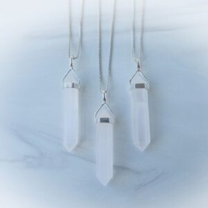 Natural Pink Calcite Necklace Sterling Silver • Light Pink Calcite Pendant • Pink Calcite Point • Sterling Silver Point Pendants • Gift Idea
