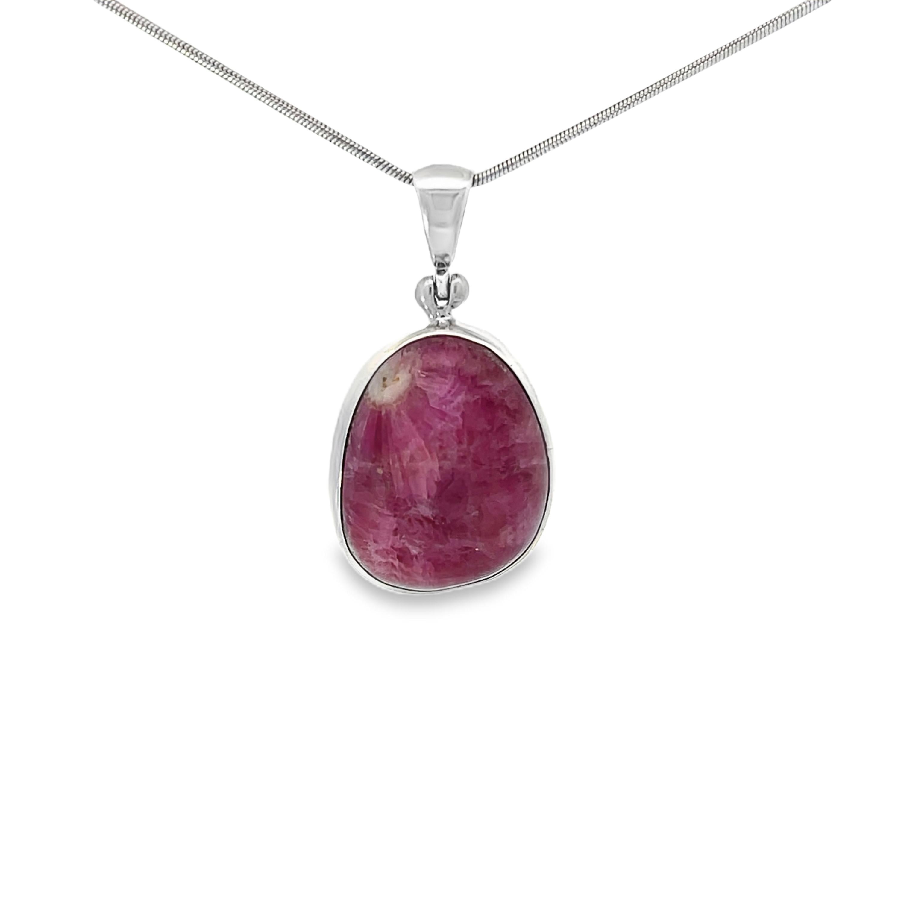 Stones Desire Pink Cobalto Calcite Pendant Necklace (22") Stones Desire Pink Cobalto Calcite Pendant Necklace (22")