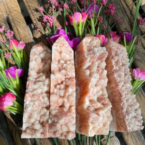 Pink Calcite, Pink Calcite Cluster, Calcite Cluster Tower, Qty. 1 Pink Calcite, Pink Calcite Cluster, Calcite Cluster Tower, Qty. 1