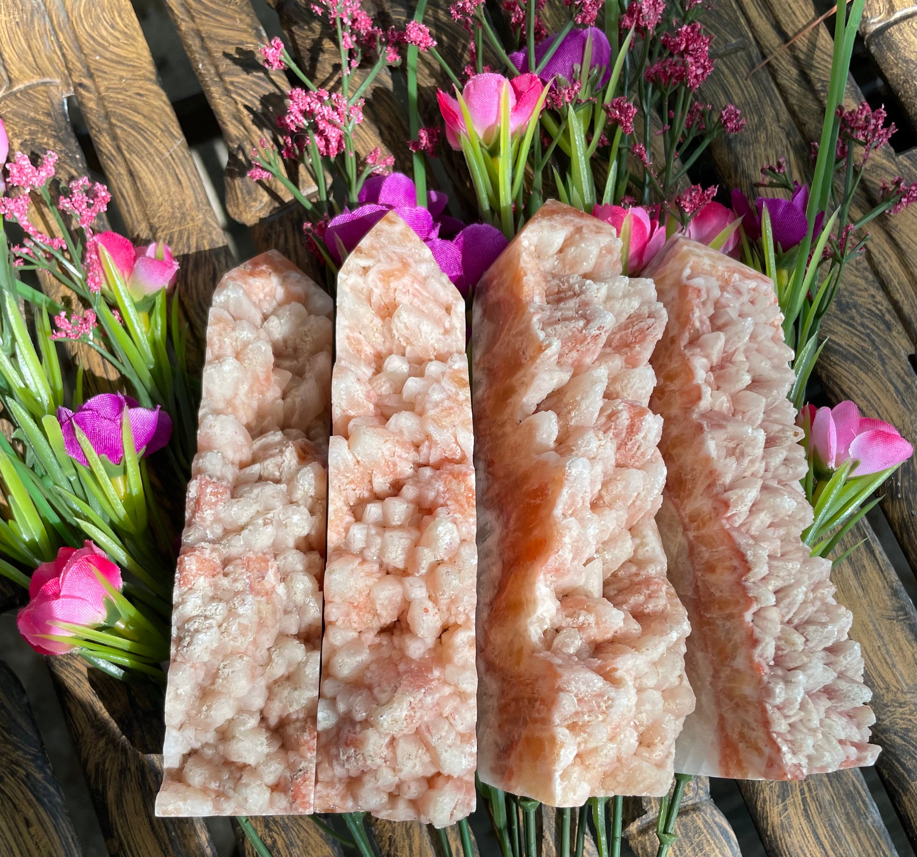 Pink Calcite, Pink Calcite Cluster, Calcite Cluster Tower, Qty. 1
