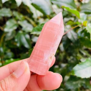 Pink Calcite Crystal Point (33.82G) Natural Rose Pink Calcite, Small Gemstone Tower