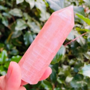 Pink Calcite Crystal Point (98.26) Natural Rose Pink Calcite, Small Gemstone Tower