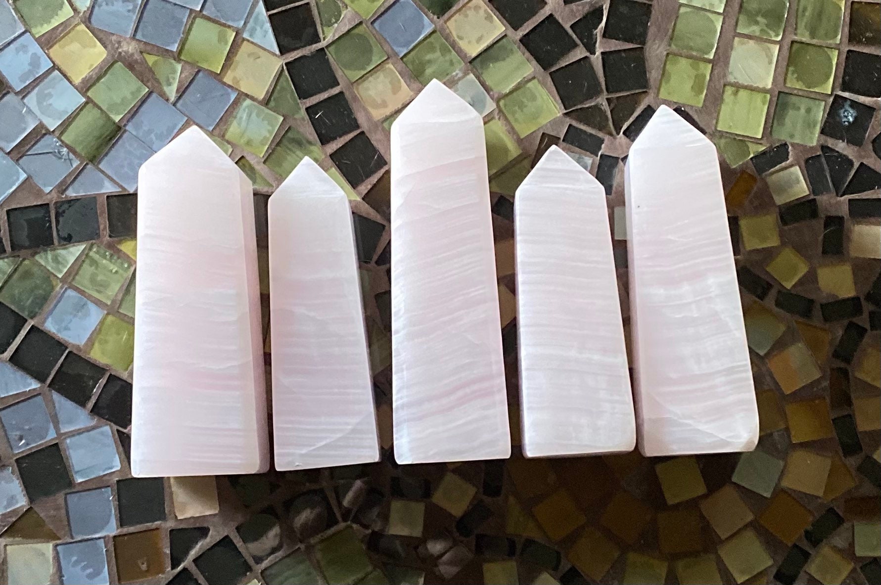 Mangano Calcite, Mangano Calcite Tower, Mangano Pink Calcite, Qty. 1