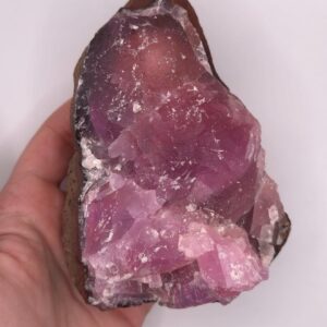 Pink Calcite Cluster on Matrix Crystal Specimen | Statement Manifestation Crystal Decor Gift | UV Reactive Crystal | Collector Display Piece