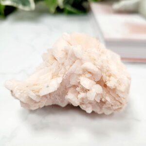Mangano Calcite Crystal Specimen • Pink Calcite Mineral Display • Ethically Sourced