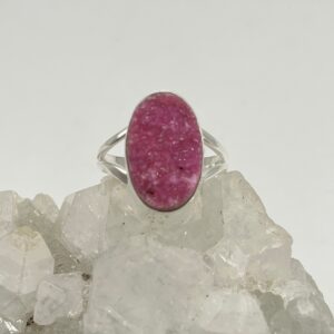Pink Cobalto Calcite Crystal Ring, Size 8
