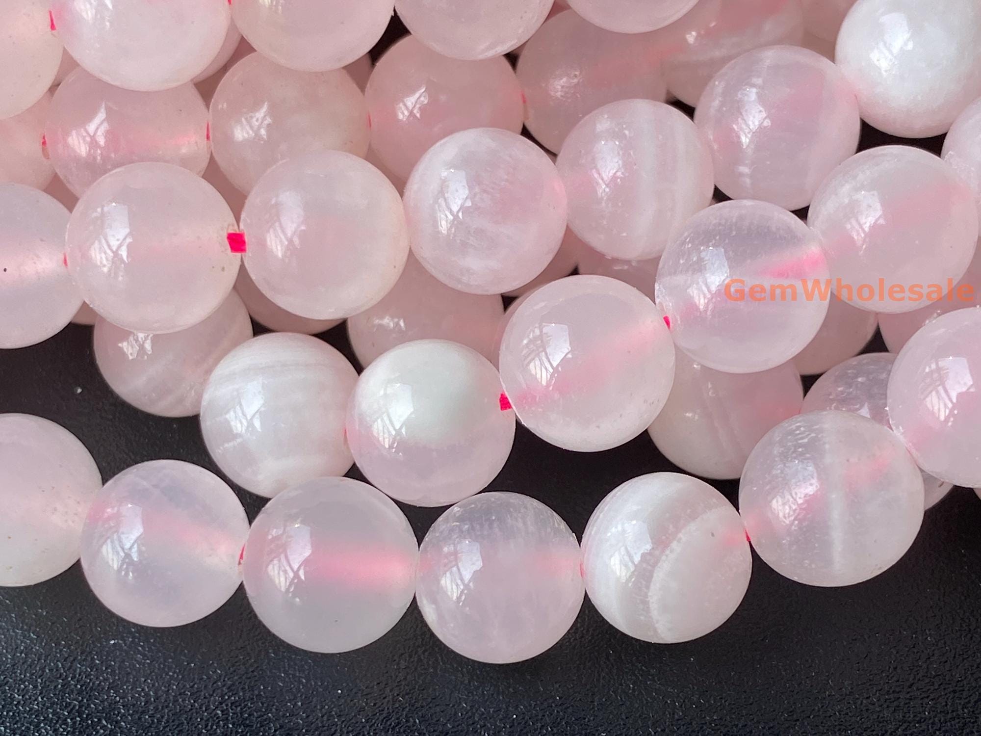 15.5" 8mm Natural Pink Calcite Round Beads, Pink Semi-precious Stone Kgto
