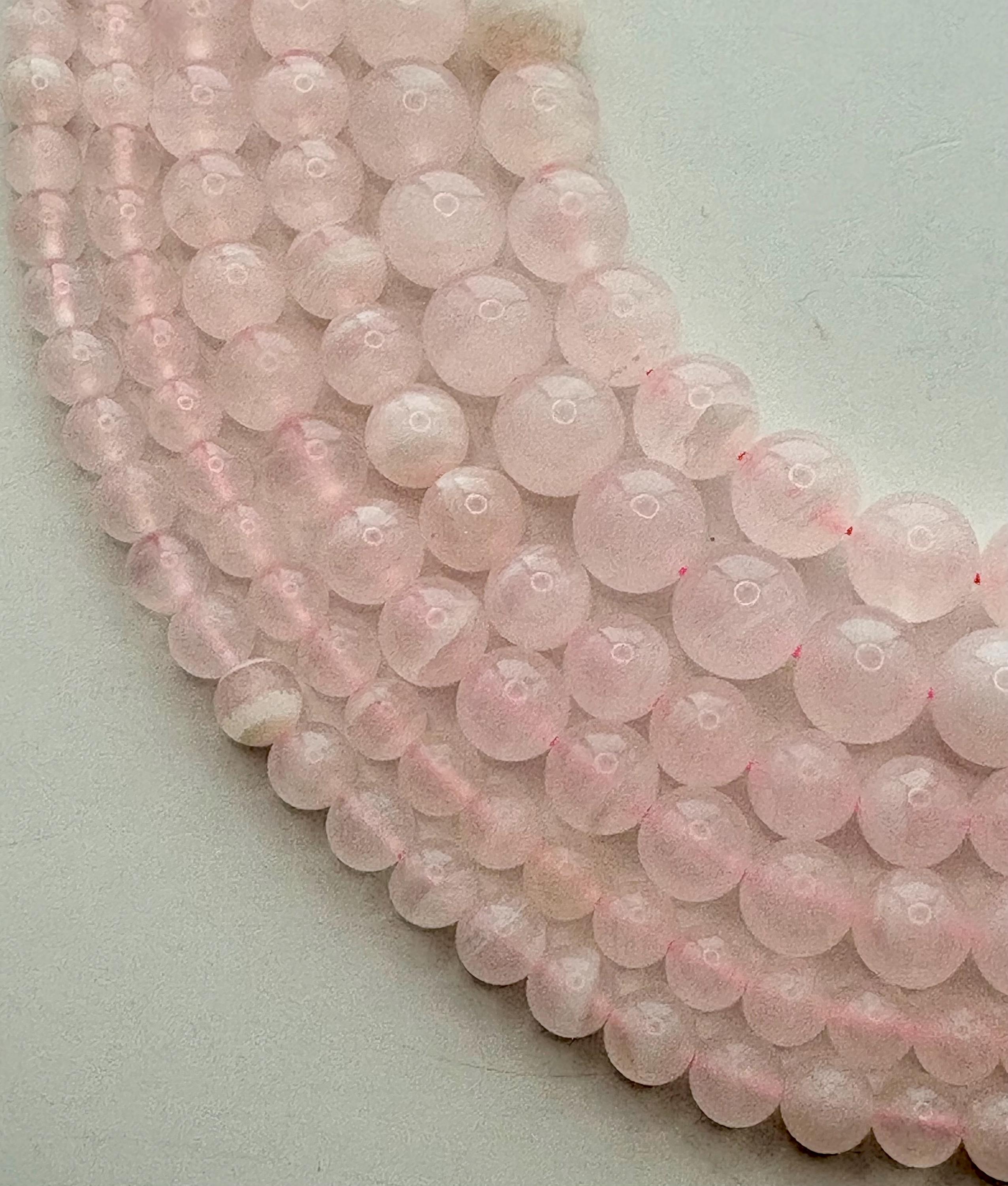 Natural Pink Calcite Gemstone Beads.  15” Strand Lbs Of Round Calcite Beads, Available In 6mm-10mm.  Mined In Peru.