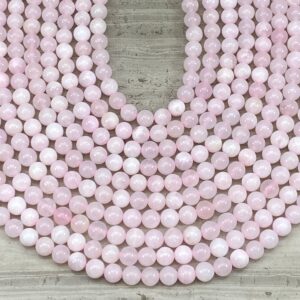 Natural Mangano Calcite ( Fluorescent Stone) aka Pink Calcite Round 6mm 8mm, UV Reactive Calcite