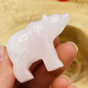 Pink Mangano Fluorescent Calcite Bear Figurine, Pink Calcite Crystal Bear, Metaphysical Healing Crystal, Spirit Animal 2 Inch Pink Mangano Fluorescent Calcite Bear Figurine, Pink Calcite Crystal Bear, Metaphysical Healing Crystal, Spirit Animal 2 Inch