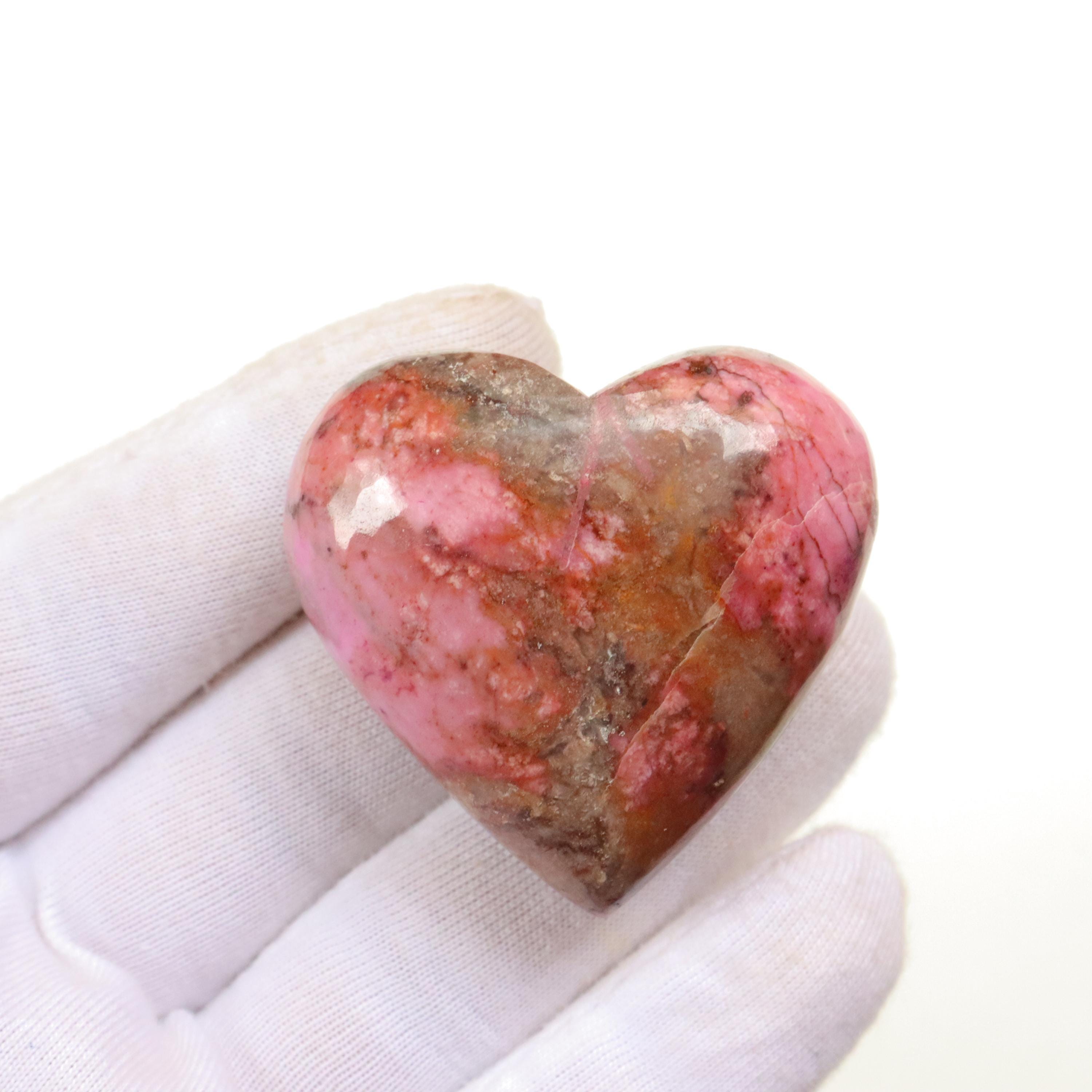 Rare Pink Cobalt Calcite Heartstone, Natural Cobalto Calcite Gemstone, Cobalto Calcite From Congo, Hand Polished Pink Calcite, Heart Chakra