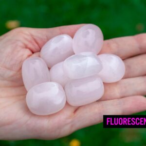 Mangano Calcite, Pink Calcite Stone, Tumbled Stone - Pastel Pink & Fluorescent | Pink Calcite Tumbled Crystal | Love, Harmony