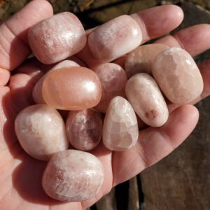 Strawberry Calcite Tumbled Stones, Pink Calcite Crystals, Natural Calcite Healing Stones, Polished Tumbles for Chakra and Meditation
