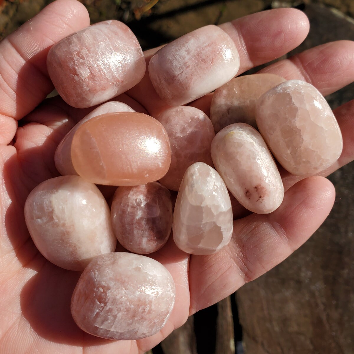 Strawberry Calcite Tumbled Stones, Pink Calcite Crystals, Natural Calcite Healing Stones, Polished Tumbles For Chakra And Meditation