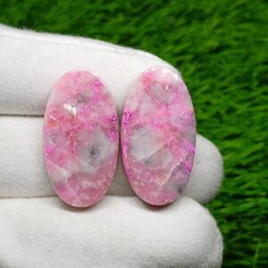 Pink cobalt calcite Pair, Natural Gemstone, Loose Stone For Making Jewelry, (29x16x5) MM