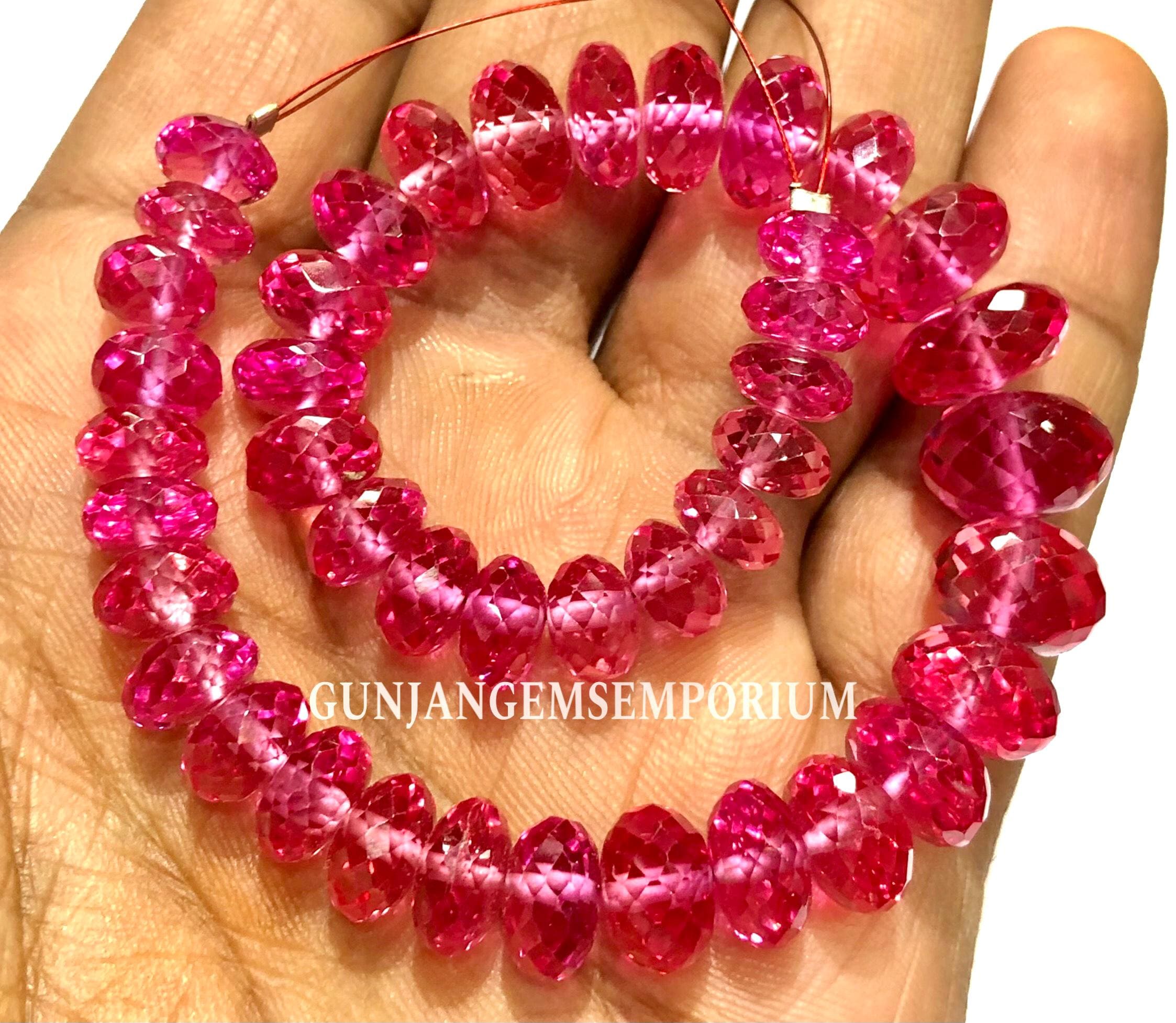 Aaaa+ Juicy Pink Padparadscha Sapphire Gemstone Beads Rare Pink Sapphires Faceted Rondelle Beads 9” Bracelet Padparadscha Sapphire Beads