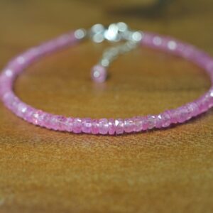 Light Pink Sapphire Bracelet In Sterling Silver // September Birthstone // 5th, 45th Anniversary Gift // Valentine's Day Bracelet Light Pink Sapphire Bracelet In Sterling Silver // September Birthstone // 5th, 45th Anniversary Gift // Valentine's Day Bracelet