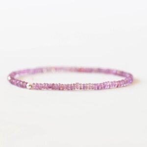 Purple Pink Sapphire Stretch Bracelet, Faceted Natural Gemstone Elastic Jewelry Purple Pink Sapphire Stretch Bracelet, Faceted Natural Gemstone Elastic Jewelry