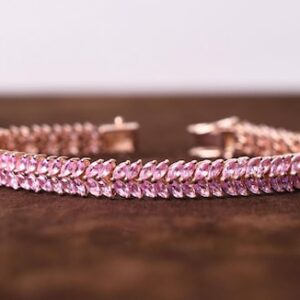 Pink Sapphire Tennis Bracelet – Rose Gold Sterling Silver Marquise Bracelet Pink Sapphire Tennis Bracelet – Rose Gold Sterling Silver Marquise Bracelet