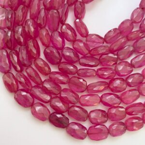 1/2 Strands Of Faceted Pink Sapphire Nuggets