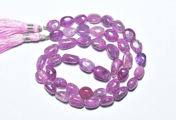 189 Cts African Pink Sapphire Nuggets Beads - 16 Inches - Natural Smooth Pink Sapphire Nuggets Strand -size Is 7x9 - 8x11.5 Mm #2860