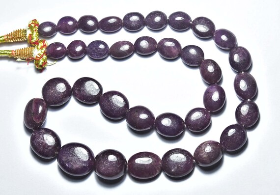 362 Cts Dark Pink Sapphire Nuggets Beads - 16 Inches - Natural Smooth Pink Sapphire Nuggets Strand - Size Is 7x9 - 14x16 Mm #641