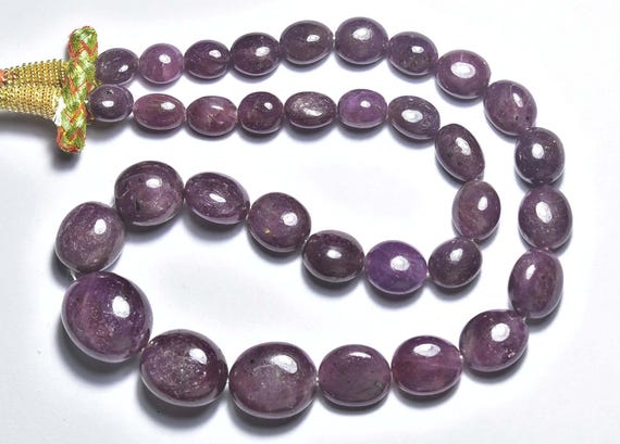 446 Cts Dark Pink Sapphire Nuggets Beads - 16 Inches - Natural Smooth Pink Sapphire Nuggets Strand - Size Is 8x10 - 15x17 Mm #446