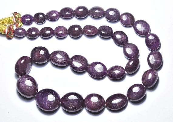 591 Cts Dark Pink Sapphire Nuggets Beads - 18 Inches - Natural Smooth Pink Sapphire Nuggets Strand - Size Is 9x11 - 17x19 Mm #641