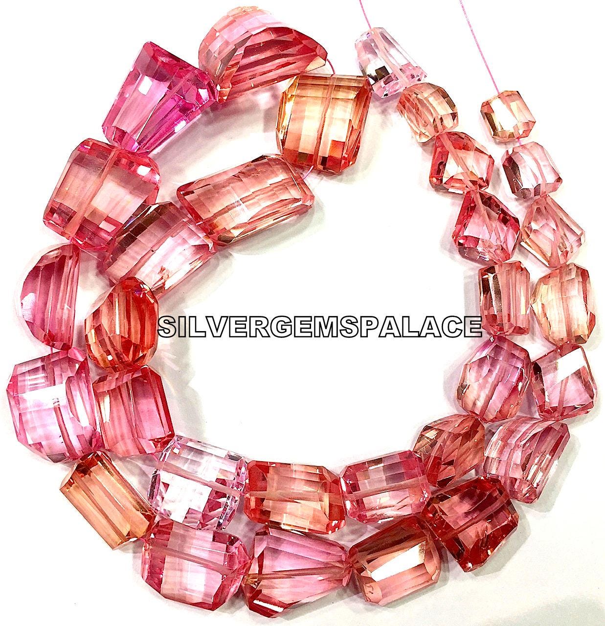 Aaaa+ Rarest~padparadscha Pink Sapphire Faceted Nuggets Beads,pink Grapefruit Beads, Great Cutting Beads,sapphire Gemstone Beads 16 Inches.