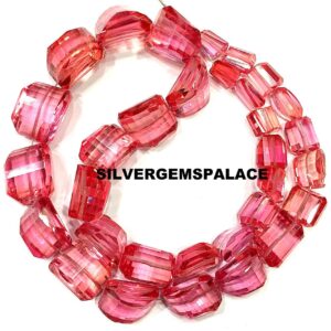 AAAA+ Rarest~Padparadscha Pink Sapphire Faceted Nuggets Beads Peachy Pink Beads Sapphire Gemstone Beads Necklace Sparkle Beads Jewelry Beads
