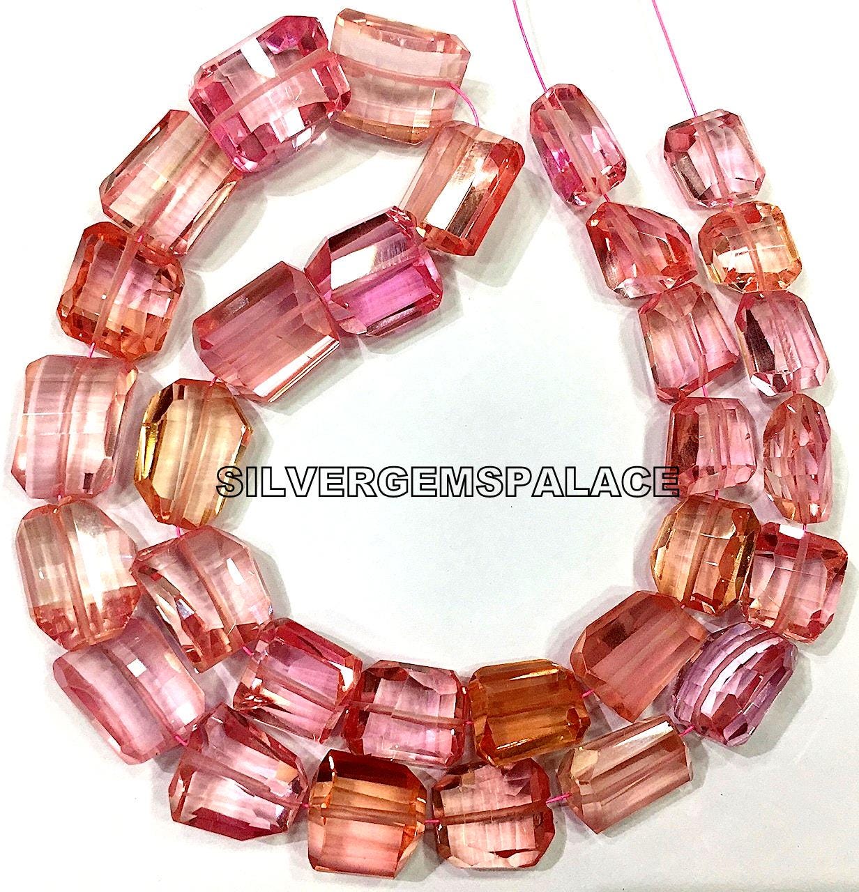 Aaaa+ Rarest~padparadscha Pink Sapphire Faceted Nuggets Beads,pink Grapefruit Sapphire Beads Sapphire Gemstone Beads Great Cutting Beads.