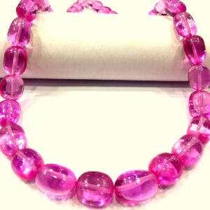 Extremely Beautiful~~Rare Pink Sapphire Smooth Nuggets Beads Long Nuggets Beads Sparkle Pink Sapphire Gemstone Beads Jewelry Making Beads.